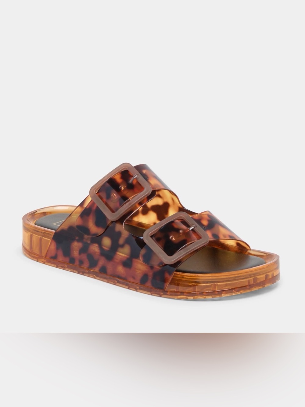 Dolce Vita JULIO Tortoise Vinyl - Double Buckle Sandal Slide Size 9